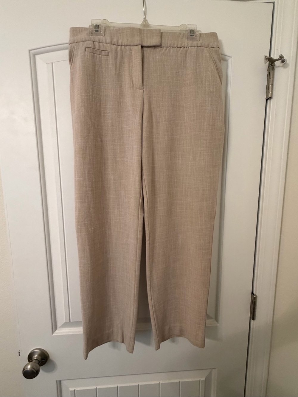 Investments Petite Linen-Texture Pants in Light Beige